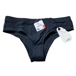 Prana Upswell Bikini Bottom Women's S Solid Black Swimsuit Beach Vacation Resort